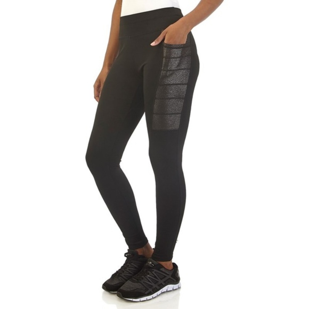 BSP BETTER SPORTS GOLD METALLIC /BLACK LEGGINGS M - Picture 2 of 8